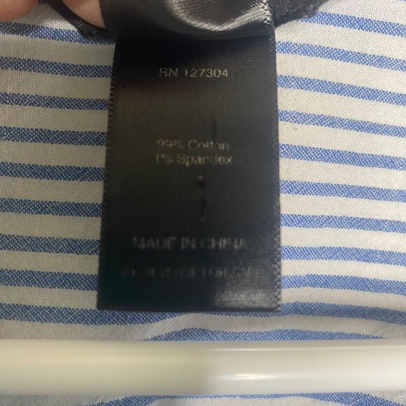 Ali Miles Tunic Top Womens 2X Blue Striped Button Front  3/4 Sleeves Lagenlook C - Picture 7 of 16